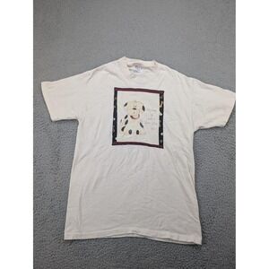 Vintage Hanes Dog Shirt Mens Medium Cream Graphic Furry‎ Little Kid Quote